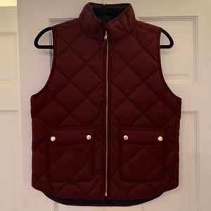 COPY - J Crew Maroon quilted vest